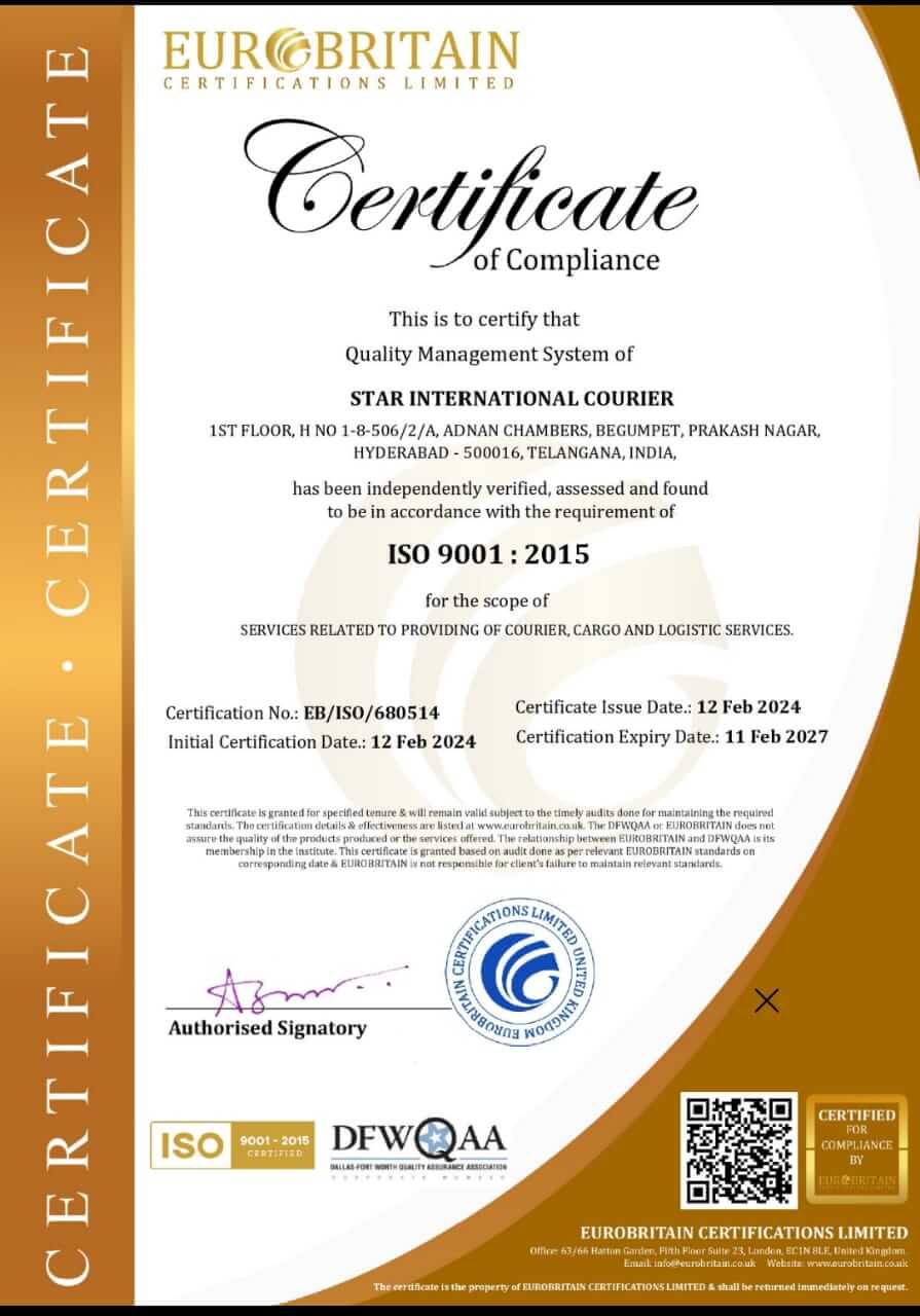 ISO 9001:2015 Certificate